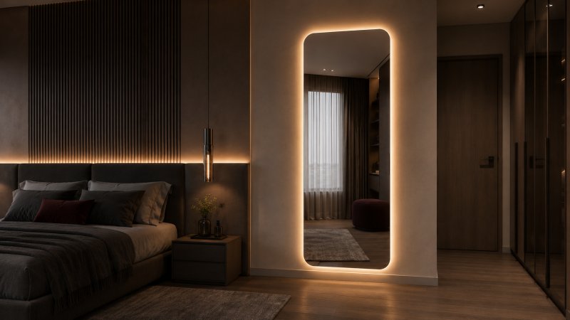 Oglindă LED dreptunghiulară Edge
