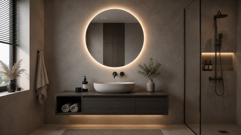 Oglindă LED rotundă Pure