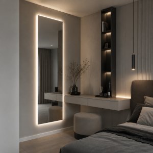 Vedere suplimentară – Oglindă LED dreptunghiulară Aura